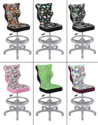 Dětská otočná židle Petit Storia s podnožkou 133–159 cm, šedá