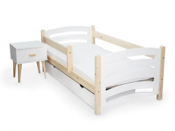 Dětská postel MELA 80 x 160 cm bílá/borovice Matrace: Bez matrace, Rošt: Bez roštu