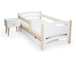 Dětská postel MELA 80 x 160 cm bílá/borovice Matrace: Bez matrace, Rošt: Bez roštu