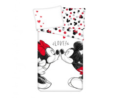 Dětské povlečení MICKEY & MINNIE KISS bílé Rozměr povlečení: 70 x 90 cm | 140 x 200 cm