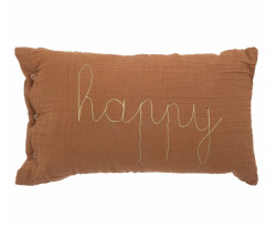 Dětský dekorační polštářek HAPPY 50x30cm, hnědý