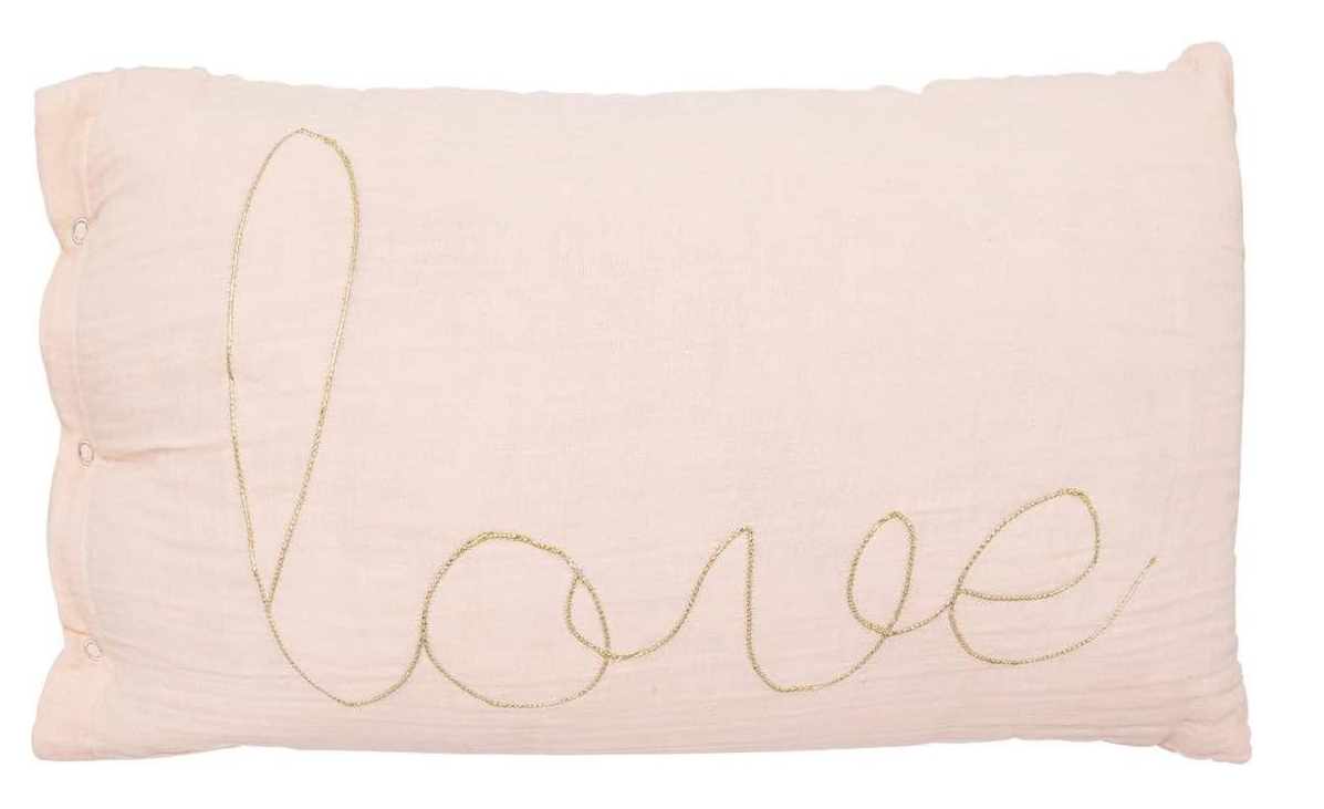 Dětský dekorační polštářek LOVE 50x30cm, růžový
