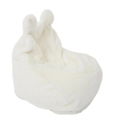 Dětský sedací vak z umělé kožešiny BUBBLO, bílý