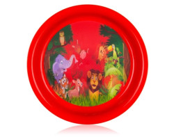 Dětský talíř Zvířátka ze zoo 19,5 cm, červený