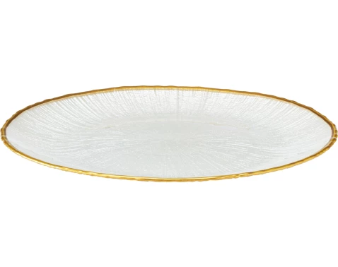 Dezertní talíř Dia 21 cm, bílá/zlatá