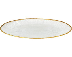 Dezertní talíř Dia 21 cm, bílá/zlatá