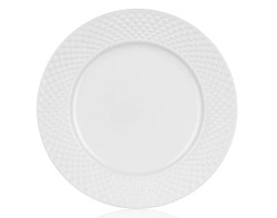 Dezertní talíř Diamond Line, bílý s reliéfem