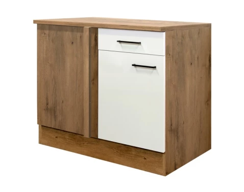 Dolní rohová kuchyňská skříňka Avila, dub lancelot/krémová, 110 cm