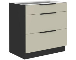 Dolní zásuvková kuchyňská skříňka Arona, 80 cm, kašmírová/černá