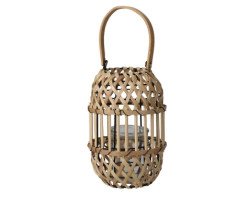 Dřevěná lucerna 15x22 cm, přírodní hnědá