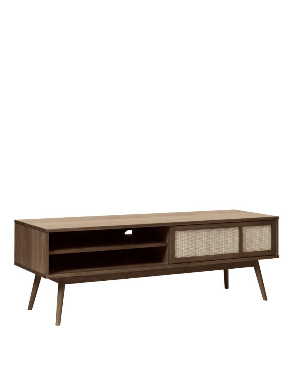 Dřevěná TV skříňka Barrali – 150 cm, tmavý dub (46732931)