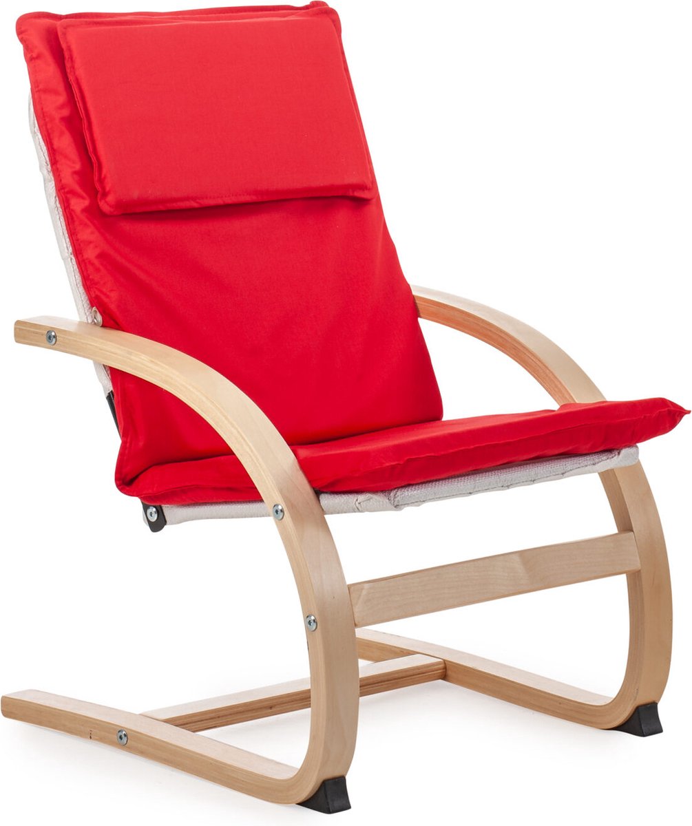 Dřevěné dětské křeslo AEMELY, červená