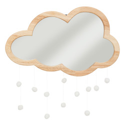 Dřevěné zrcadlo NUAGE ve tvaru obláčku