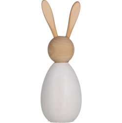 Dřevěný zajíček BUNNY DAISY 12,5 cm bílý