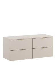Dvojitá koupelnová skříňka pod umyvadlo 120 cm s deskou, sada Kašmír (SET-DC B 120CM)
