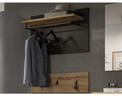 Dvoudílný šatní panel Cano, 80 cm, šedá/dub artisan