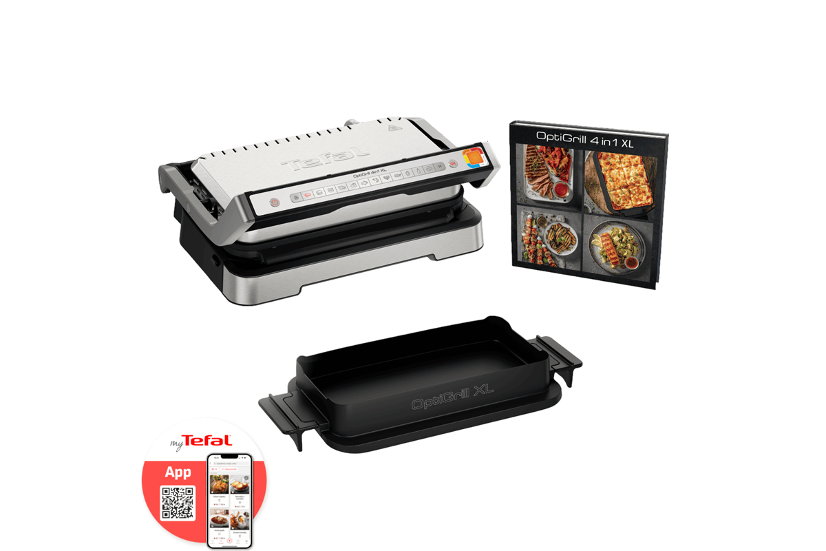 Elektrický gril Tefal OptiGrill XL 4v1 GC784D30 Nerezový/Černý