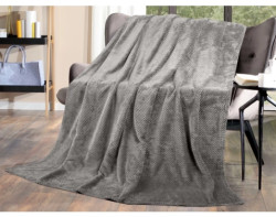 Flanelová deka Cashmere Dots 220x240 cm, šedá