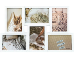 Fotorámeček pro 6 ks foto Becca 44,5x28 cm, bílý