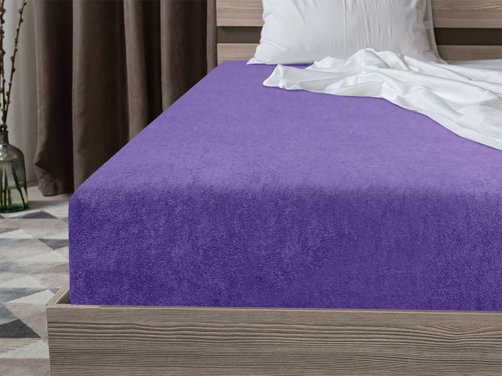 Froté prostěradlo EXCLUSIVE tmavě fialové 200x220 cm