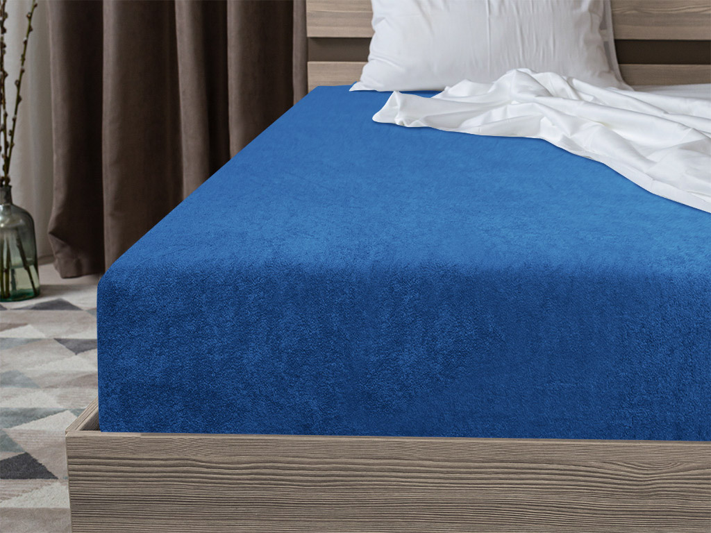 Froté prostěradlo EXCLUSIVE tmavě modré 200x220 cm