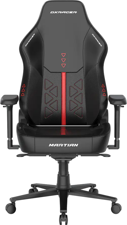 Herní židle DXRacer MARTIAN XL Triangle s elektrickým ovládáním, masáží a ventilací, černo-červená