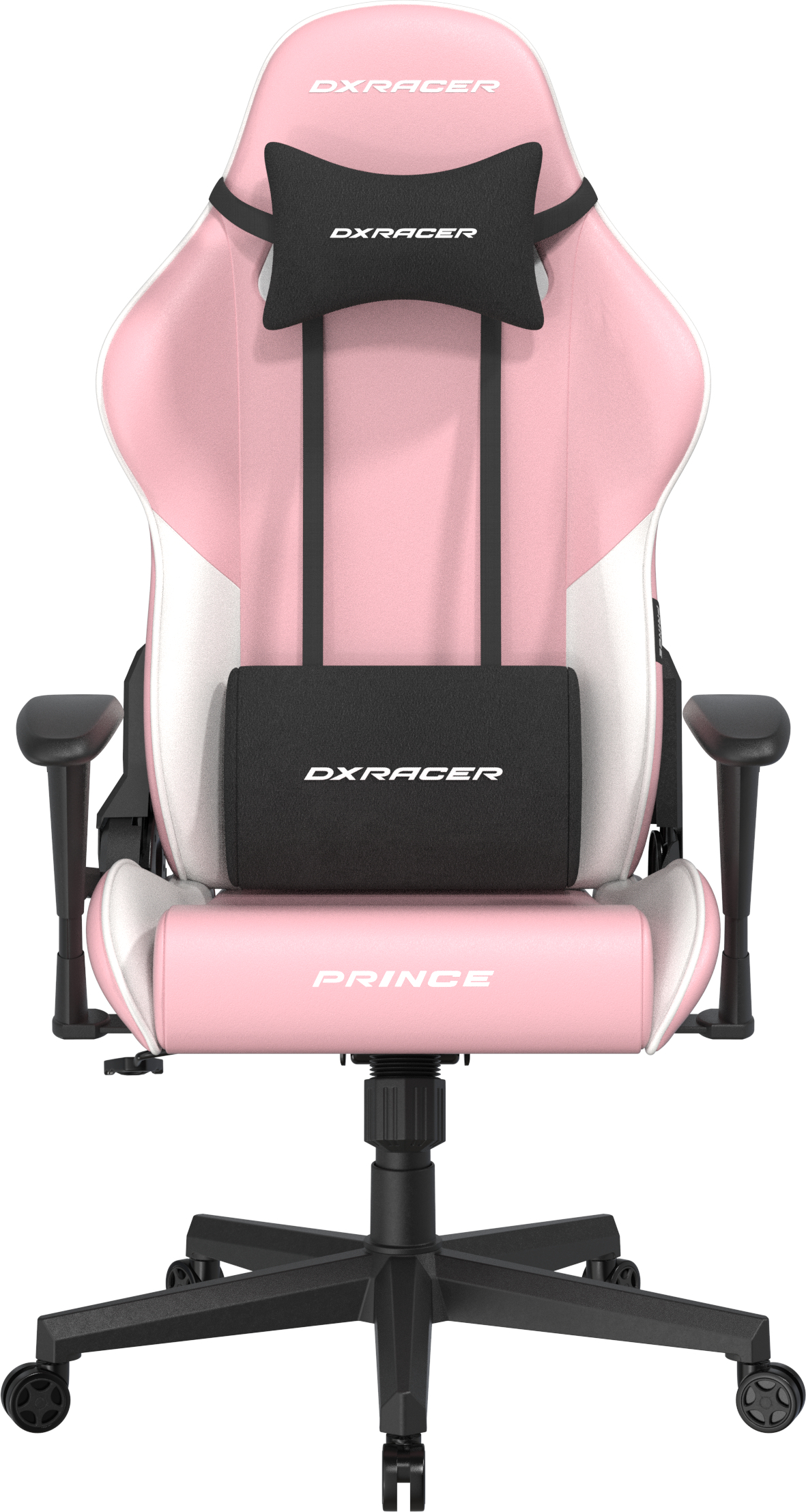 Herní židle DXRacer PRINCE růžovo-bílá, koženka
