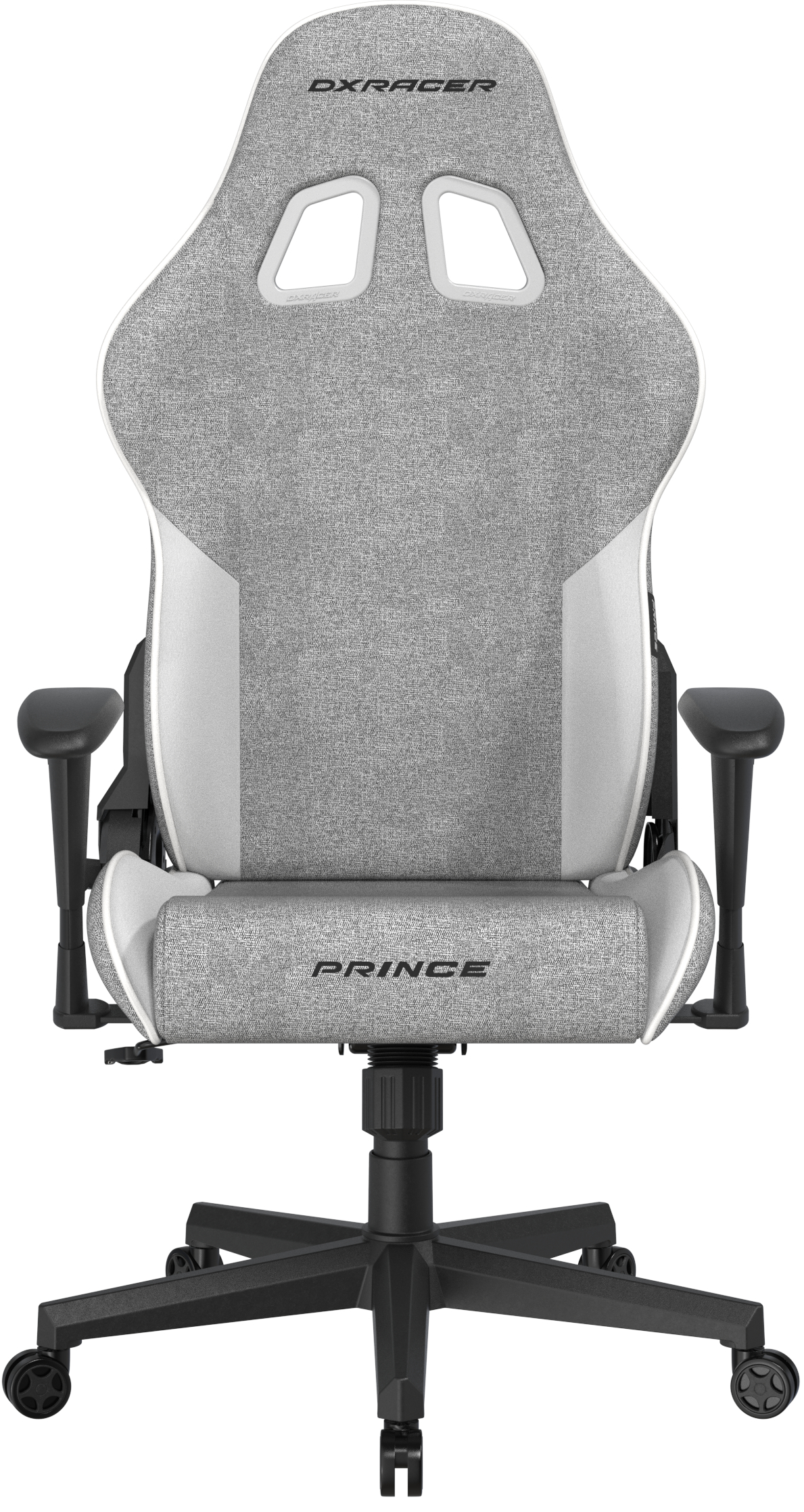 Herní židle DXRacer PRINCE šedo-bílá, látková
