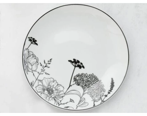 Hluboký talíř Luna Black Flower, 20 cm