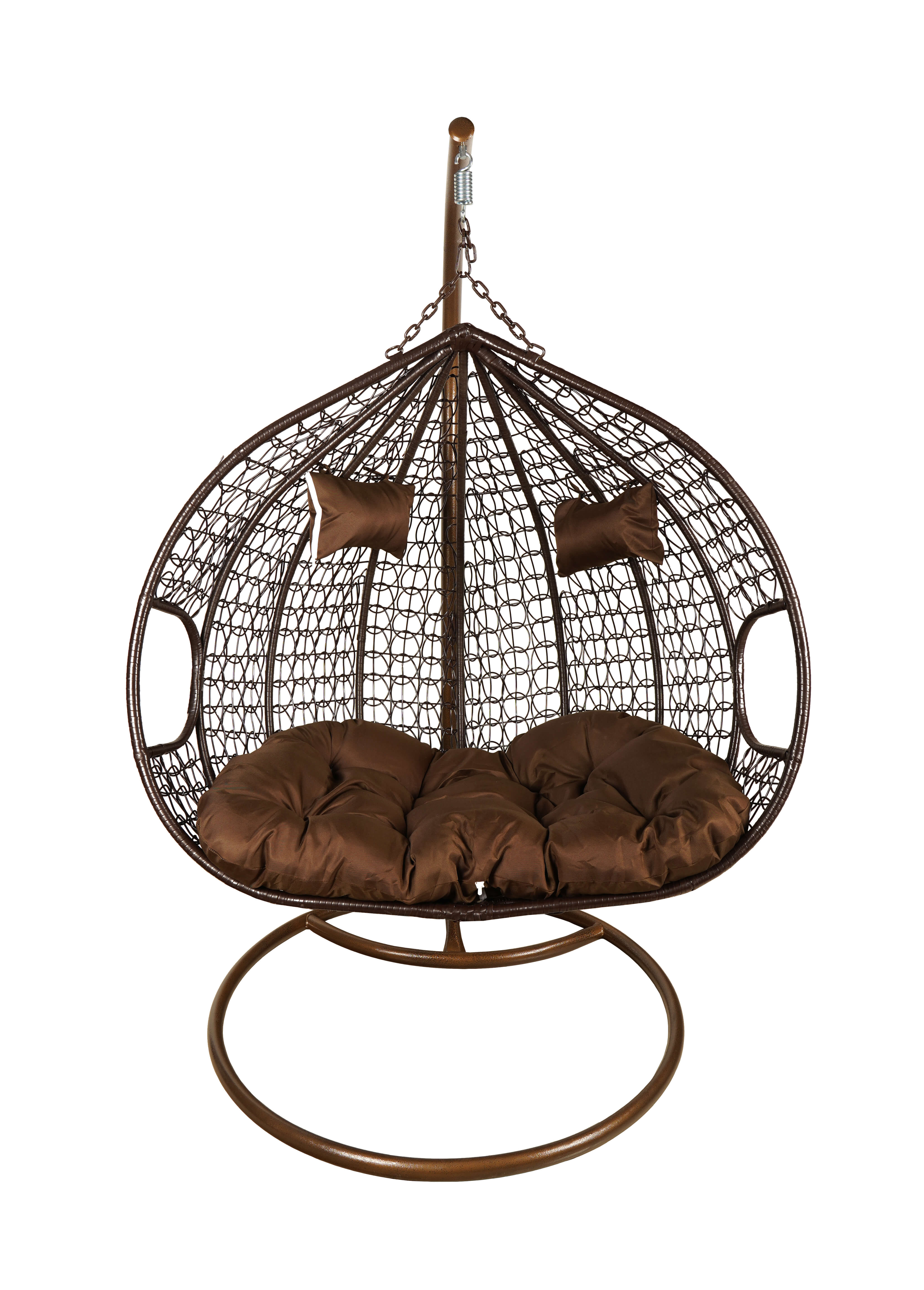 Hnědé závěsné dvoukřeslo křeslo BALI