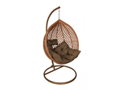 Hnědé závěsné křeslo TROPIKAL se stojanem