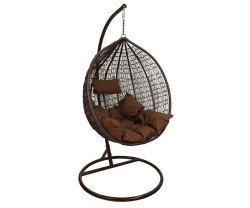 Hnědé závěsné křeslo ZANZIBAR se stojanem