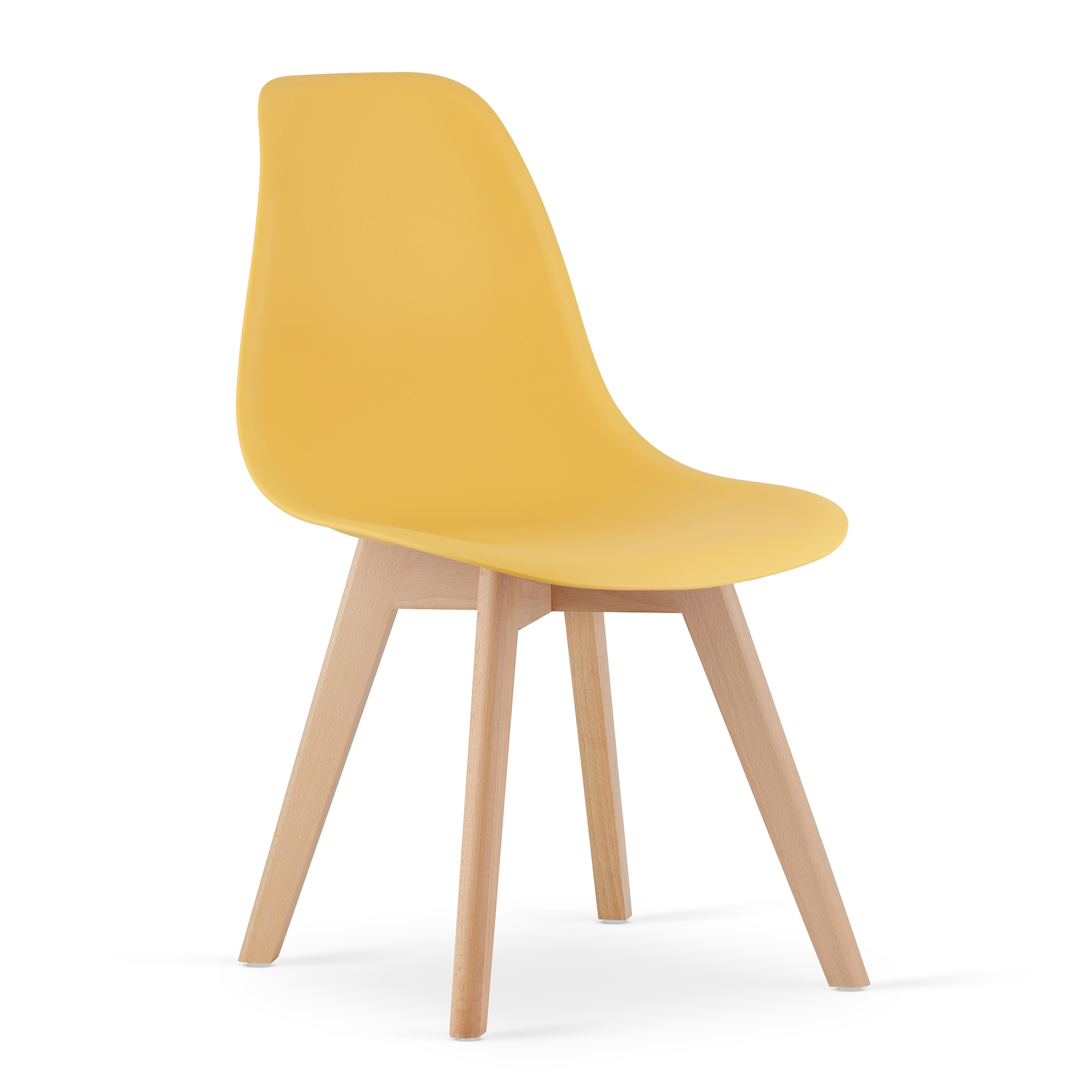 Hořčicová židle KITO s bukovými nohami
