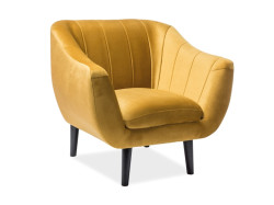 Hořčicové relaxační křeslo ELITE 1 VELVET