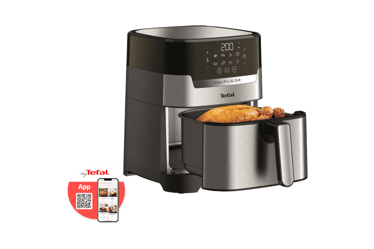 Horkovzdušná fritéza Tefal Easy Fry & Grill 2v1 Digital EY505D15 Nerezová/Černá