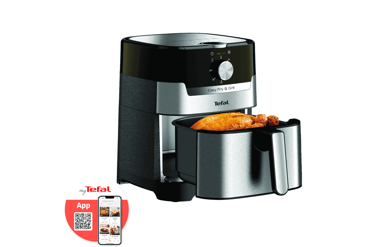Horkovzdušná fritéza Tefal Easy Fry & Grill 2v1 EY501D15 Nerezová