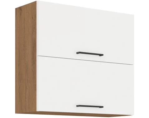 Horní kuchyňská skříňka Vigo, dub lancelot/bílý lesk, šířka 80 cm