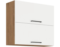 Horní kuchyňská skříňka Vigo, dub lancelot/bílý lesk, šířka 80 cm
