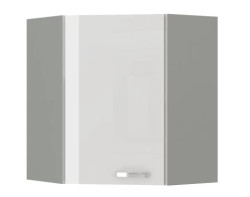 Horní rohová kuchyňská skříňka Bianka 60/60 cm, bílý lesk