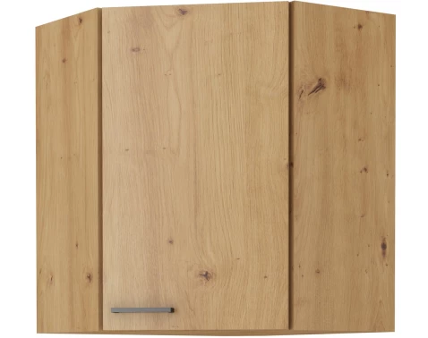 Horní rohová kuchyňská skříňka Modena 60/60 cm, dub artisan/černá
