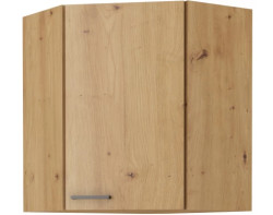 Horní rohová kuchyňská skříňka Modena 60/60 cm, dub artisan/černá