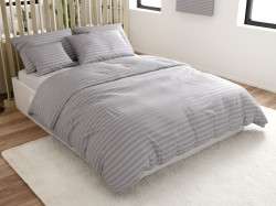 Hotelové povlečení z mikrovlákna JASMINE světle šedé - proužek 2 cm Rozměr povlečení: 70 x 90 cm | 140 x 200 cm