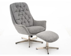 Houpací křeslo s podnožkou Swift, holubí šedá látka