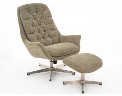 Houpací křeslo s podnožkou Swift, zelená látka