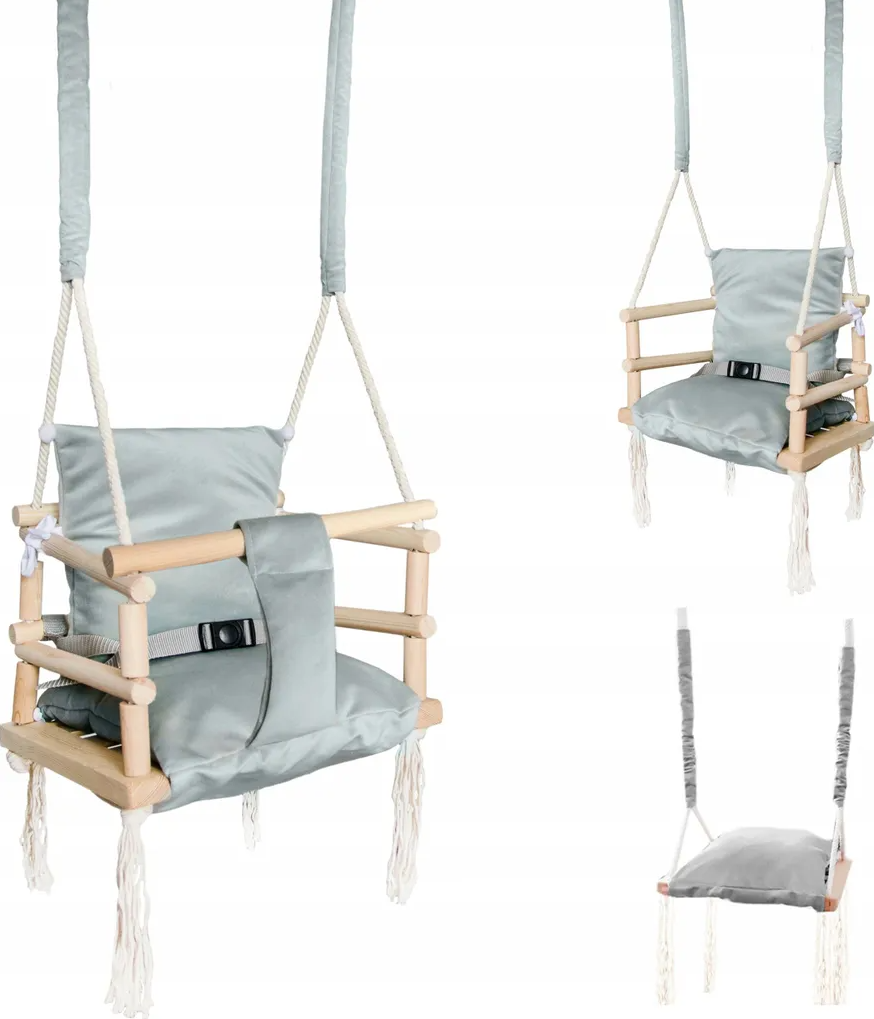 Houpačka pro děti SWINGY 3 v 1 šedá