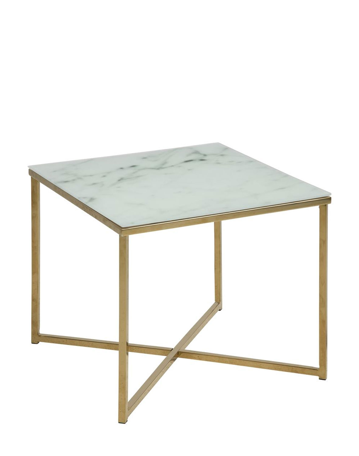 Hranatý konferenční stolek Alisma white / golden