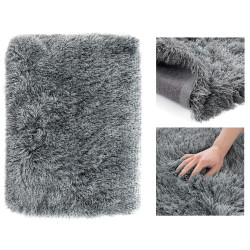 Huňatý tmavě šedý koberec FLORO - více velikostí Rozměr: 160 x 200 cm