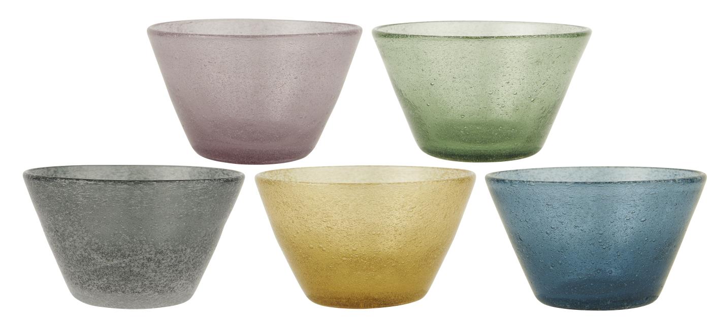 IB Laursen Barevné skleněné misky, set 5 ks