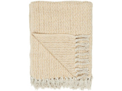 IB Laursen Bavlněný pléd CREAM/YELLOW PATTERN 160x130 cm