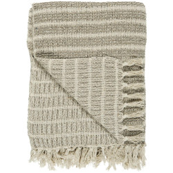 IB Laursen Bavlněný pléd CREM/NATURAL STRIPE 160x130 cm